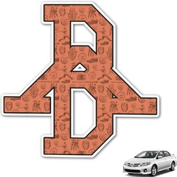 Retro Baseball Monogram Car Decal (Personalized)