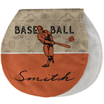 Retro Baseball Burp Pad - Velour w/ Name or Text