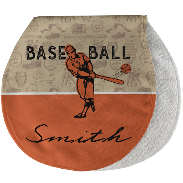 Custom Retro Baseball Burp Pad - Velour w/ Name or Text