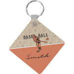 Retro Baseball Diamond Plastic Keychain w/ Name or Text