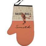 Retro Baseball Left Oven Mitt (Personalized)