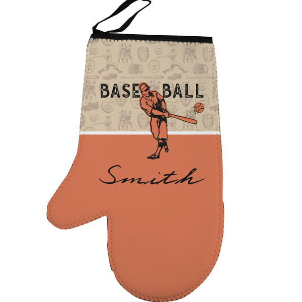 Custom Retro Baseball Left Oven Mitt (Personalized)