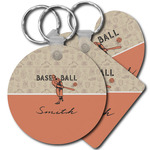 Retro Baseball Plastic Keychain (Personalized)