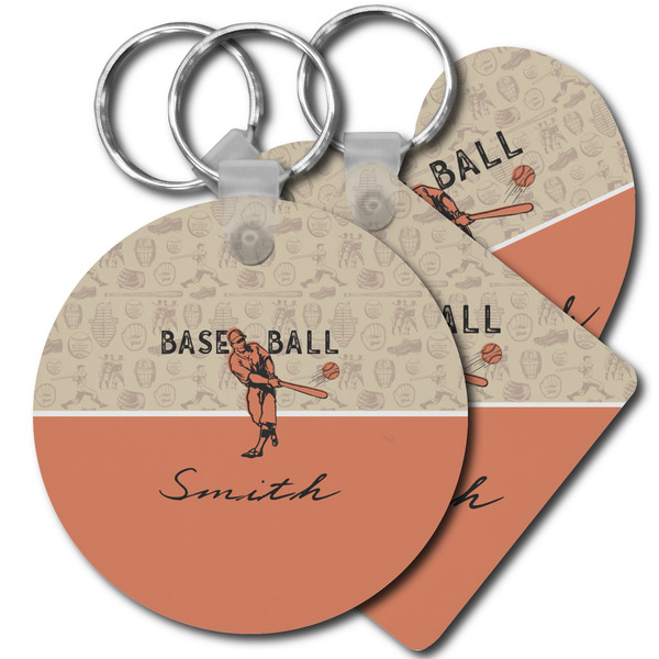 Custom Retro Baseball Plastic Keychain (Personalized)