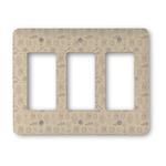 Retro Baseball Rocker Style Light Switch Cover - Three Switch