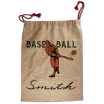 Retro Baseball Santa Sack - Front (Personalized)