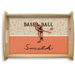 Retro Baseball Natural Wooden Tray - Small (Personalized)