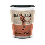 Retro Baseball Ceramic Shot Glass - 1.5 oz - Two Tone - Set of 4 (Personalized)