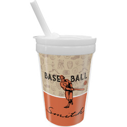 Retro Baseball Sippy Cup with Straw (Personalized)