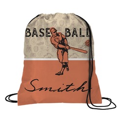 Retro Baseball Drawstring Backpack - Large (Personalized)