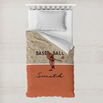 Retro Baseball Toddler Duvet Cover w/ Name or Text