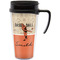 Retro Baseball Travel Mug with Black Handle - Front