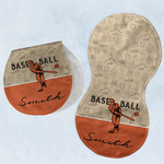 Retro Baseball Burp Pads - Velour - Set of 2 w/ Name or Text