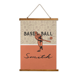 Retro Baseball Wall Hanging Tapestry - Tall (Personalized)