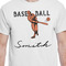 Retro Baseball White Crew T-Shirt on Model - CloseUp