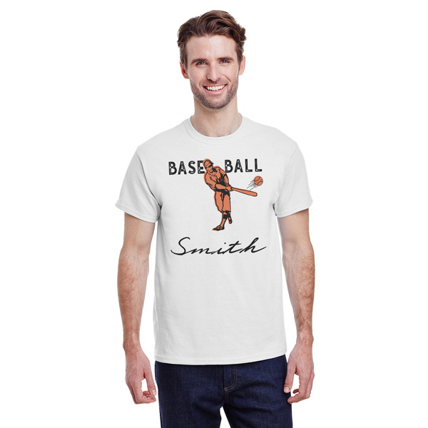 Custom Retro Baseball T-Shirt - White - Small (Personalized)