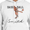 Retro Baseball White Hoodie on Model - CloseUp