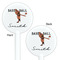 Retro Baseball White Plastic 5.5" Stir Stick - Double Sided - Round - Front & Back