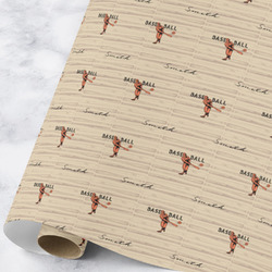 Retro Baseball Wrapping Paper Roll - Large (Personalized)