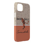 Retro Baseball iPhone Case - Plastic - iPhone 14 Plus (Personalized)