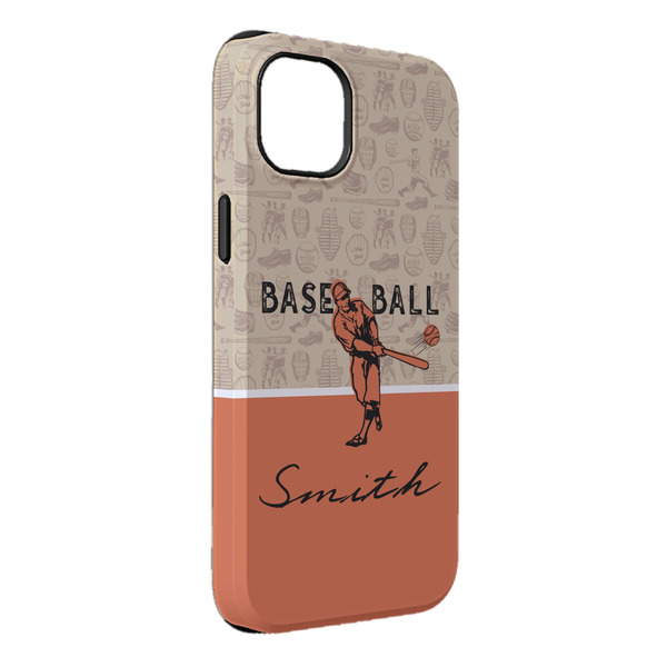 Custom Retro Baseball iPhone Case - Rubber Lined - iPhone 14 Plus (Personalized)