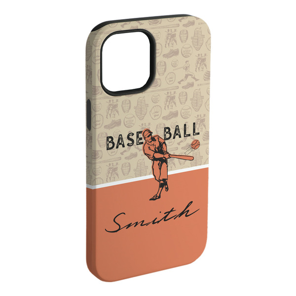 Custom Retro Baseball iPhone Case - Rubber Lined - iPhone 15 Plus (Personalized)