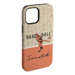 Retro Baseball iPhone Case - Rubber Lined - iPhone 15 Pro Max (Personalized)