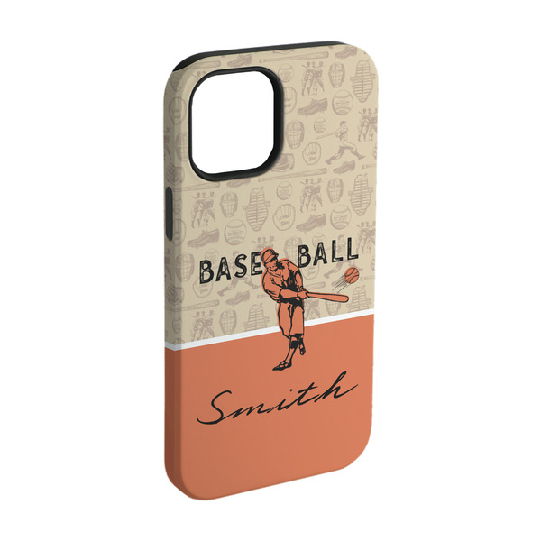 Custom Retro Baseball iPhone Case - Rubber Lined - iPhone 15 Pro (Personalized)