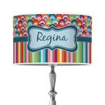 Retro Scales & Stripes 12" Drum Lamp Shade - Poly-film (Personalized)