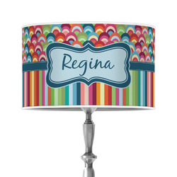 Retro Scales & Stripes 12" Drum Lamp Shade - Poly-film (Personalized)