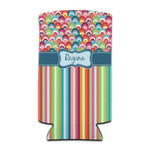 Retro Scales & Stripes Can Cooler (tall 12 oz) (Personalized)