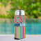 Retro Scales & Stripes Can Cooler - Tall 12oz - In Context