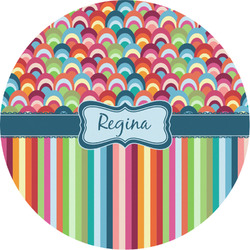 Retro Scales & Stripes Multipurpose Round Labels - Custom Sized (Personalized)