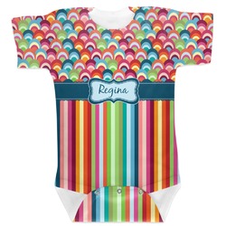 Retro Scales & Stripes Baby Bodysuit 0-3 (Personalized)