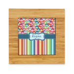 Retro Scales & Stripes Bamboo Trivet with Ceramic Tile Insert (Personalized)