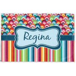 Retro Scales & Stripes Woven Mat (Personalized)