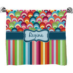 Retro Scales & Stripes Bath Towel (Personalized)