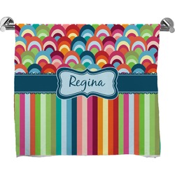 Retro Scales & Stripes Bath Towel (Personalized)