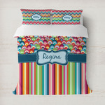 Retro Scales & Stripes Duvet Cover Set - Full / Queen (Personalized)