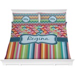 Retro Scales & Stripes Comforter Set - King (Personalized)