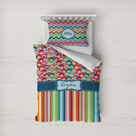 Retro Scales & Stripes Duvet Cover Set - Twin (Personalized)