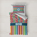 Retro Scales & Stripes Duvet Cover Set - Twin XL (Personalized)