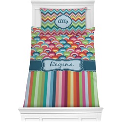 Retro Scales & Stripes Comforter Set - Twin XL (Personalized)