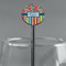 Retro Scales & Stripes Black Plastic 5.5" Stir Stick - Round - Main