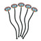 Retro Scales & Stripes Black Plastic 7" Stir Stick - Oval - Fan