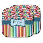 Retro Scales & Stripes Car Sun Shade - Two Piece (Personalized)