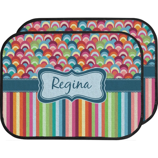 Custom Retro Scales & Stripes Car Floor Mats (Back Seat) (Personalized)