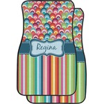 Retro Scales & Stripes Car Floor Mats (Front Seat) (Personalized)