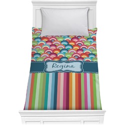 Retro Scales & Stripes Comforter - Twin (Personalized)