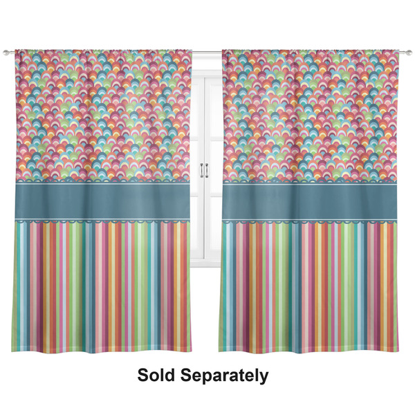 Custom Retro Scales & Stripes Curtain Panel - Custom Size